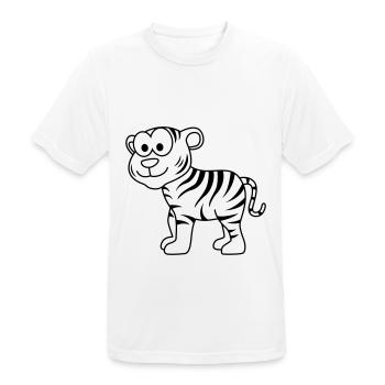 Tiger Comic Animal - Men's Breathable T-Shirt - white - Front - AI Model Male 185 dark (185cm)