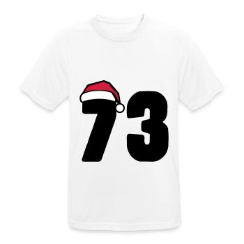 73 Numéro Noël - T-shirt respirant Homme - blanc - Devant - AI Model Male 185 dark (185cm)