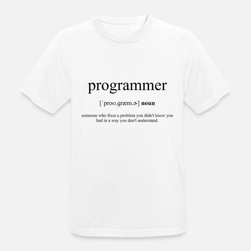 Programmer (Programmierer) Definition Dictionary - Männer T-Shirt atmungsaktiv - Weiß