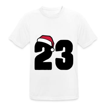 23 Numéro Noël - T-shirt respirant Homme - blanc - Devant - AI Model Male 185 dark (185cm)