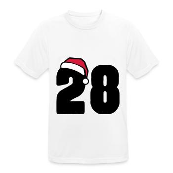 28 Zahl Weihnachten - Männer T-Shirt atmungsaktiv - Weiß - Vorne - AI Model Male 185 dark (185cm)