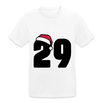 29 Zahl Weihnachten - Männer T-Shirt atmungsaktiv - Weiß - Vorne - AI Model Male 185 dark (185cm)