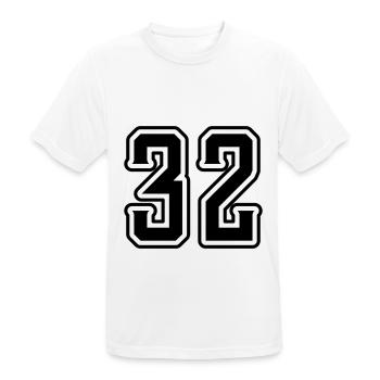 32 number symbol - Men's Breathable T-Shirt - white - Front - AI Model Male 185 dark (185cm)