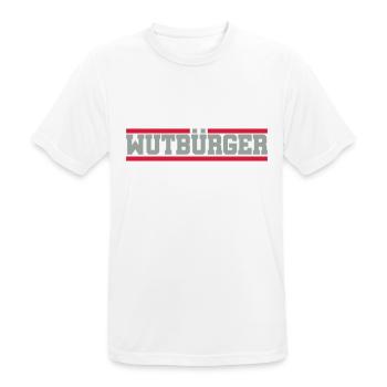 Wutbürger | Farben änderbar - Männer T-Shirt atmungsaktiv - Weiß - Vorne - AI Model Male 185 dark (185cm)