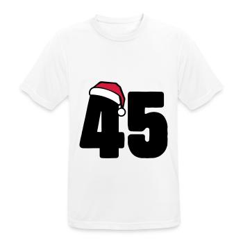 45 Numéro Noël - T-shirt respirant Homme - blanc - Devant - AI Model Male 185 dark (185cm)