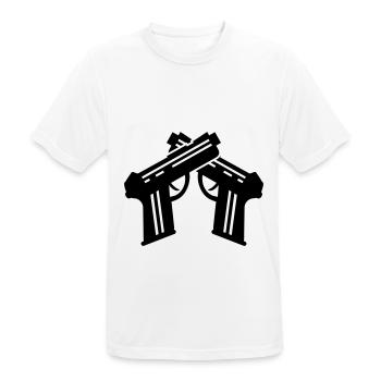Pistole Symbol - Männer T-Shirt atmungsaktiv - Weiß - Vorne - AI Model Male 185 dark (185cm)