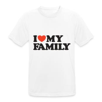 J’aime ma famille Chemise cœur - T-shirt respirant Homme - blanc - Devant - AI Model Male 185 dark (185cm)