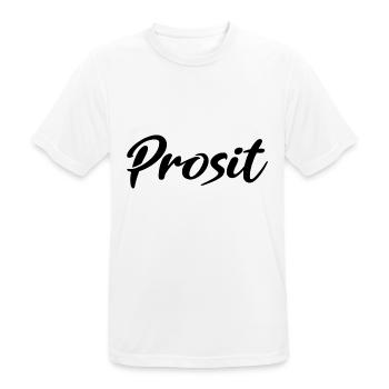 Prosit Prost Trinkspruch - Männer T-Shirt atmungsaktiv - Weiß - Vorne - AI Model Male 185 dark (185cm)