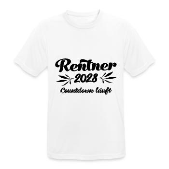 Rentner 2028 Countdown läuft Rente 2028 Ruhestand - Männer T-Shirt atmungsaktiv - Weiß - Vorne - AI Model Male 185 dark (185cm)