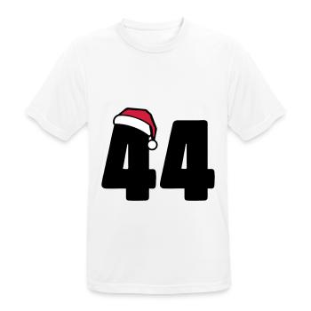 44 Zahl Weihnachten - Männer T-Shirt atmungsaktiv - Weiß - Vorne - AI Model Male 185 dark (185cm)