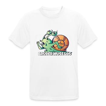 Bruder muss los - Männer T-Shirt atmungsaktiv - Weiß - Vorne - AI Model Male 185 dark (185cm)