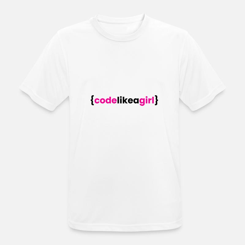 code like a girl - coder programmer girl - Men's Breathable T-Shirt - white