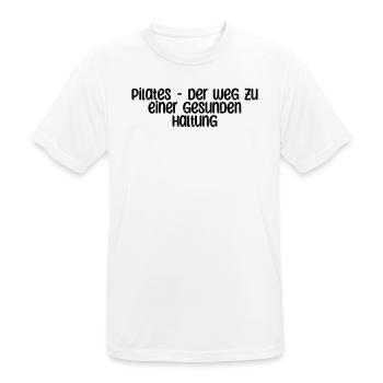 Pilates - Pilates - der Weg zu einer gesunden - Männer T-Shirt atmungsaktiv - Weiß - Vorne - AI Model Male 185 dark (185cm)