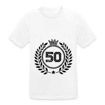 50 Couronne de numéros - T-shirt respirant Homme - blanc - Devant - AI Model Male 185 dark (185cm)