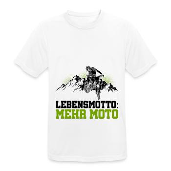 Lebensmotto Mehr Moto Enduro Motocross Motorrad Bi - Männer T-Shirt atmungsaktiv - Weiß - Vorne - AI Model Male 185 dark (185cm)