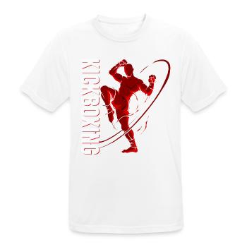 Kickboxer Arts Martiaux Kickboxing Kickboxen - T-shirt respirant Homme - blanc - Devant - AI Model Male 185 dark (185cm)