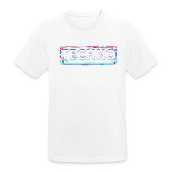Techno House Party EDM Festival Goa Electro Rave - Men's Breathable T-Shirt - white - Front - AI Model Male 185 dark (185cm)