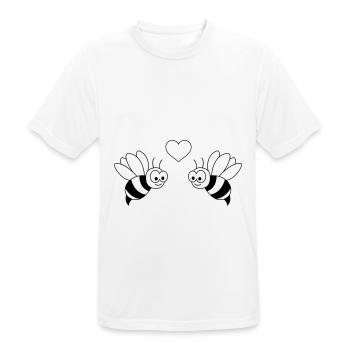 Honeybee Comic Couple Love - Men's Breathable T-Shirt - white - Front - AI Model Male 185 dark (185cm)