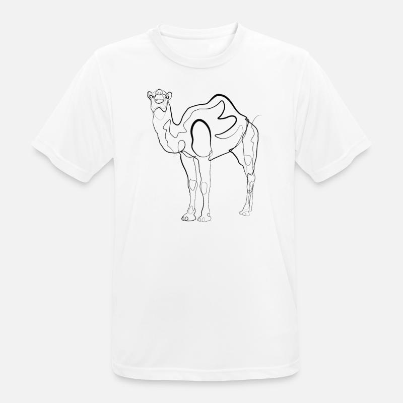Kamel Dromedar - one line drawing - Männer T-Shirt atmungsaktiv - Weiß