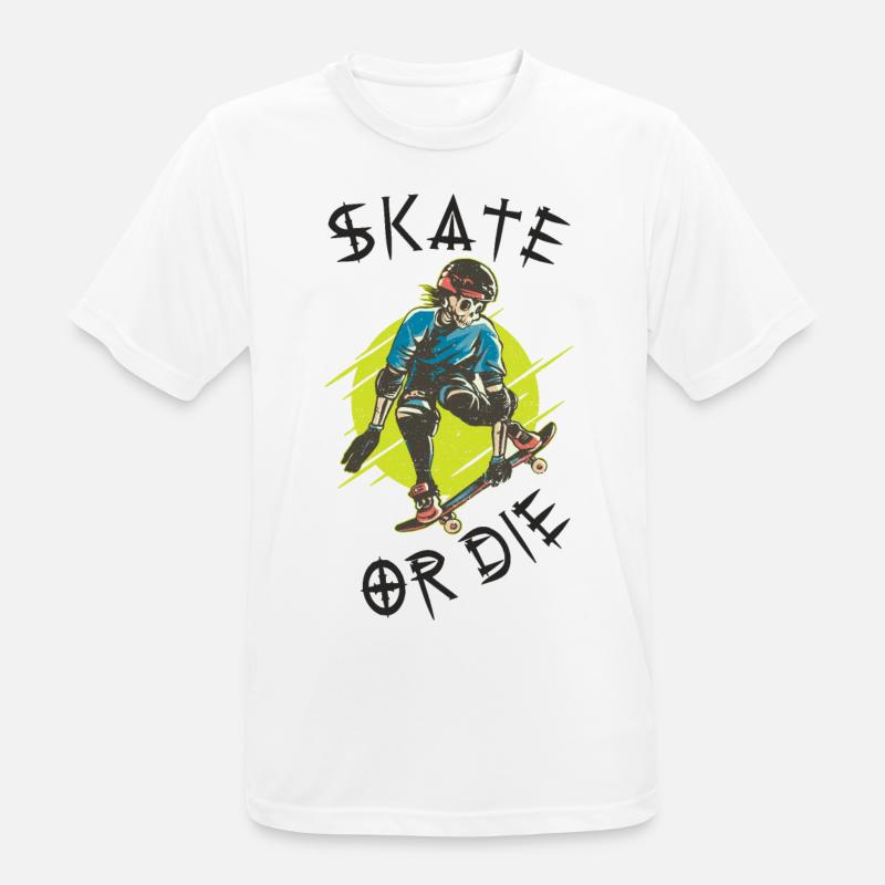 Skate oder stirb Skelett Skateboarder - Männer T-Shirt atmungsaktiv - Weiß