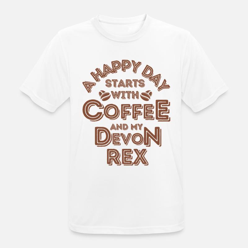 Devon Rex Katze Kaffee Cafe - Männer T-Shirt atmungsaktiv - Weiß