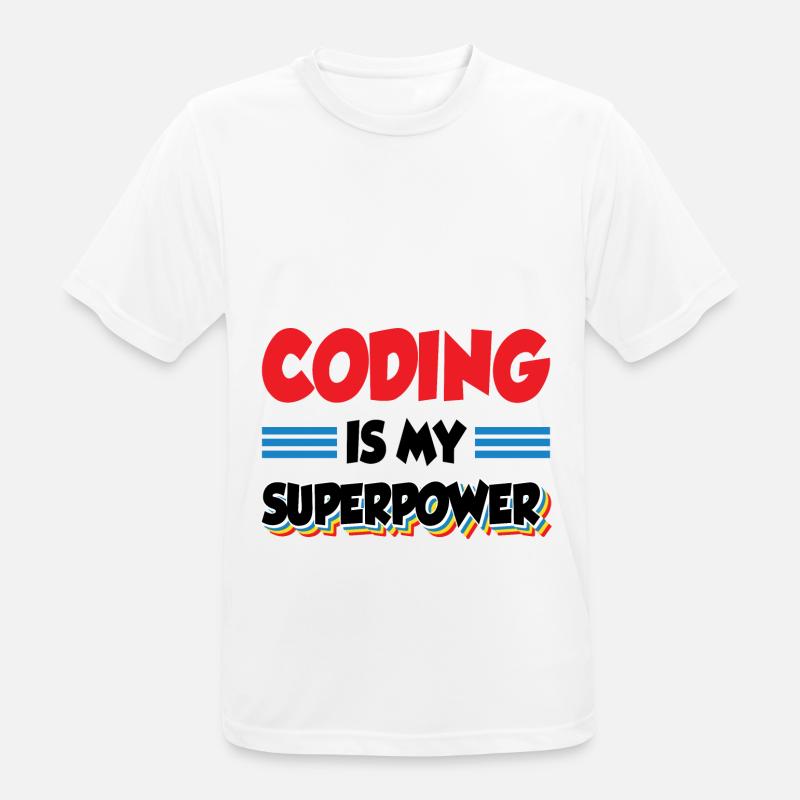 Coding Is My Superpower Programming Coder Computer - Männer T-Shirt atmungsaktiv - Weiß