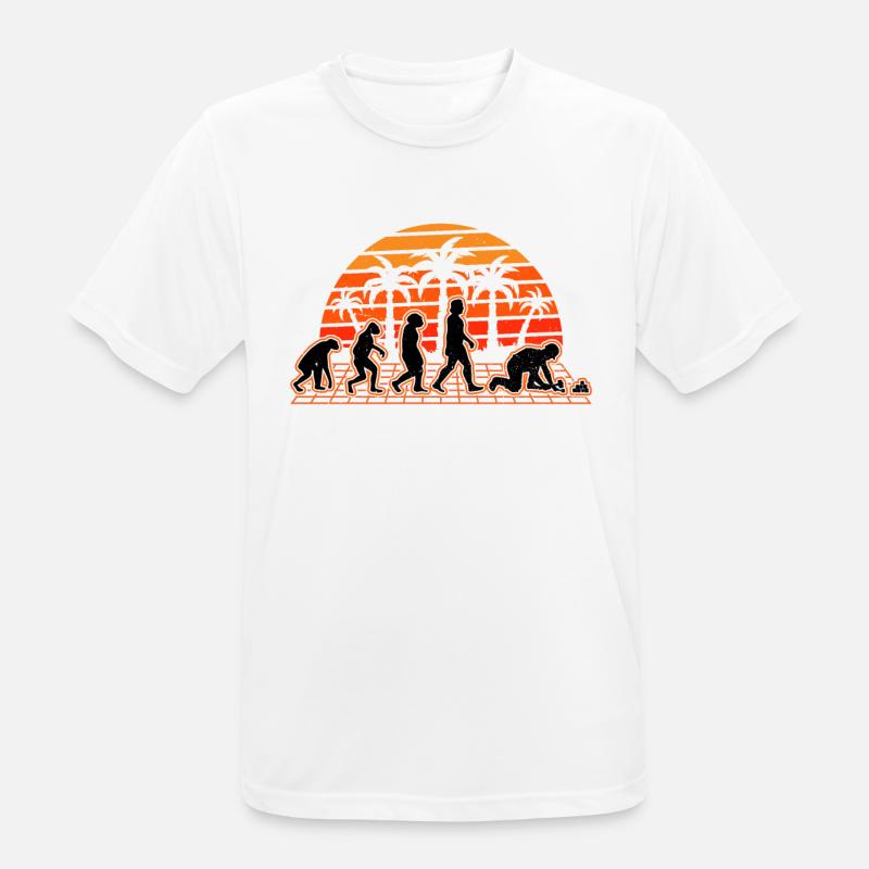 Pflasterer Evolution Sunset Steinsetzer - Männer T-Shirt atmungsaktiv - Weiß