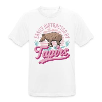 Easily distracted by Tapirs - Männer T-Shirt atmungsaktiv - Weiß - Vorne - AI Model Male 185 dark (185cm)