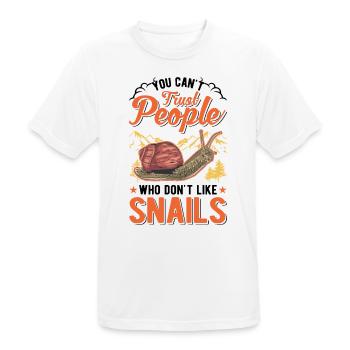 Schnecke Geschenk Weinbergschnecke - Männer T-Shirt atmungsaktiv - Weiß - Vorne - AI Model Male 185 dark (185cm)