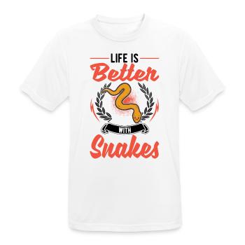 Das Leben ist besser mit Schlangen - Männer T-Shirt atmungsaktiv - Weiß - Vorne - AI Model Male 185 dark (185cm)