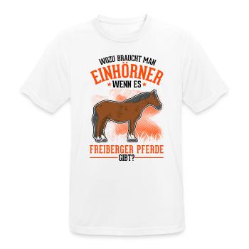 Freiberger Pferd Einhorn - Männer T-Shirt atmungsaktiv - Weiß - Vorne - AI Model Male 185 dark (185cm)
