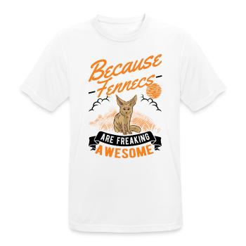 Parce que les Fennecs sont vraiment géniaux Fennek - T-shirt respirant Homme - blanc - Devant - AI Model Male 185 dark (185cm)