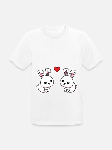 Rabbit Comic Couple Love - Men's Breathable T-Shirt - white