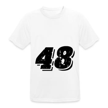48 Zahl Symbol - Männer T-Shirt atmungsaktiv - Weiß - Vorne - AI Model Male 185 dark (185cm)