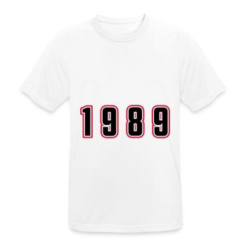Numéro de l’année 1989 - T-shirt respirant Homme - blanc - Devant - AI Model Male 185 dark (185cm)