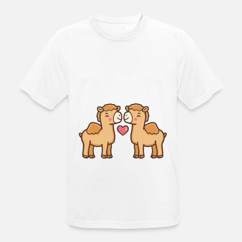 Kamel Comic Paar Liebe - Männer T-Shirt atmungsaktiv - Weiß