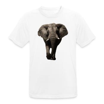Elephant Safari Wild Animals Pachyderm Gift Idea - T-shirt respirant Homme - blanc - Devant - AI Model Male 185 dark (185cm)