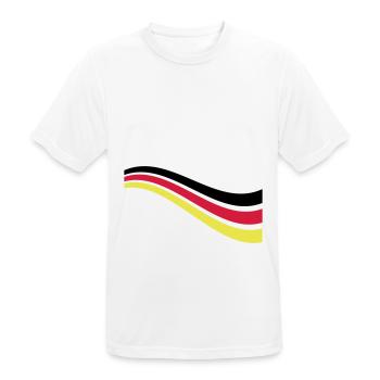 Germany Linie Deutschland Team - Männer T-Shirt atmungsaktiv - Weiß - Vorne - AI Model Male 185 dark (185cm)