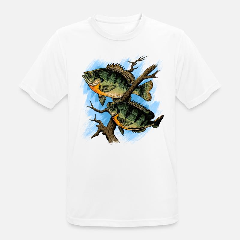 Crapet Arlequin Illustration Pêche Pullover conception - T-shirt respirant Homme - blanc