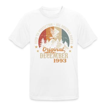 Décembre 1993 Jubilé 1993 Légendes Décembre - T-shirt respirant Homme - blanc - Devant - AI Model Male 185 dark (185cm)