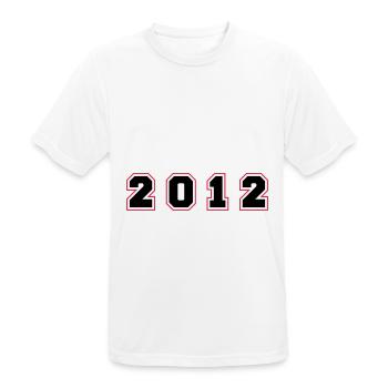 Numéro de l’année 2012 - T-shirt respirant Homme - blanc - Devant - AI Model Male 185 dark (185cm)