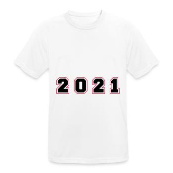 2021 Year Number - Men's Breathable T-Shirt - white - Front - AI Model Male 185 dark (185cm)