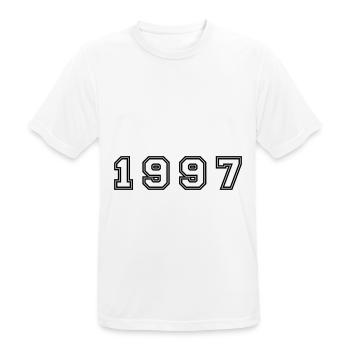 1997 Jahr Zahl - Männer T-Shirt atmungsaktiv - Weiß - Vorne - AI Model Male 185 dark (185cm)
