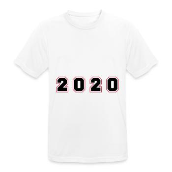 2020 Year Number - Men's Breathable T-Shirt - white - Front - AI Model Male 185 dark (185cm)