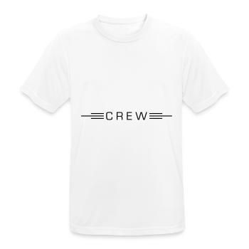 crew rayé - T-shirt respirant Homme - blanc - Devant - AI Model Male 185 dark (185cm)