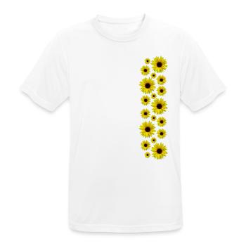 Tournesol, Fleurs, Fleurs, Floral - T-shirt respirant Homme - blanc - Devant - AI Model Male 185 dark (185cm)