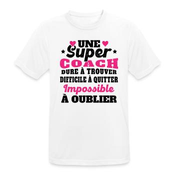 Une Super Coach Idée Femme Cadeau Humour - T-shirt respirant Homme - blanc - Devant - AI Model Male 185 dark (185cm)