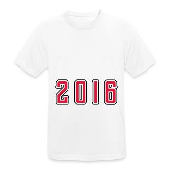 2016 year birthday - Men's Breathable T-Shirt - white - Front - AI Model Male 185 dark (185cm)
