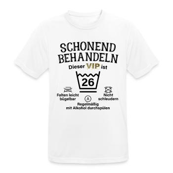 26. Geburtstag Schonend Behandeln 26 VIP ist 26 - Männer T-Shirt atmungsaktiv - Weiß - Vorne - AI Model Male 185 dark (185cm)