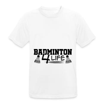 Badminton 4 Life Graphic Badminton Player Shuttlec - Männer T-Shirt atmungsaktiv - Weiß - Vorne - AI Model Male 185 dark (185cm)